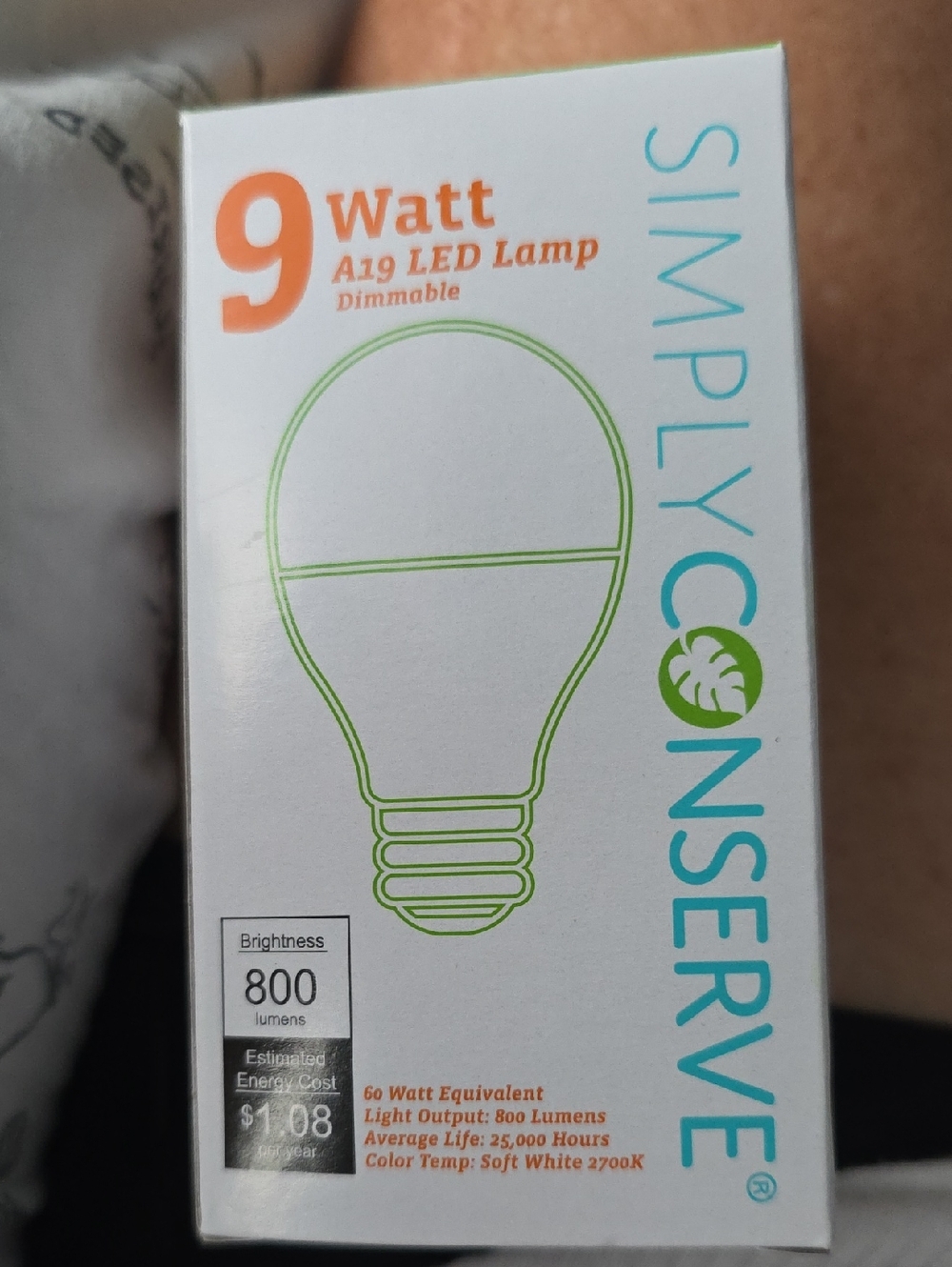 Simply Conserve 9W A19 LED Lamp - Soft White (Green/White)